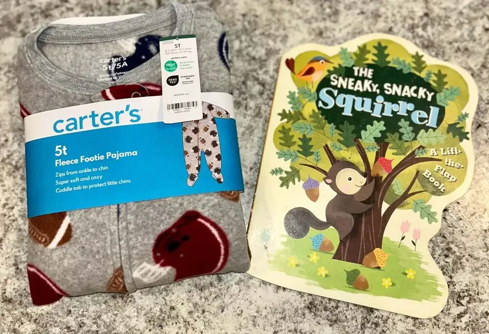 Carter's Boys 5T Football Print Fleece Footie Pajama and The Sneaky book